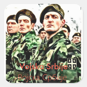 Adesivo Quadrado Exército sérvio