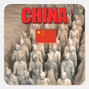 Adesivo Quadrado Exército Terracotta China - Foto Profissional