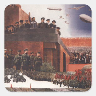 Adesivo Quadrado Exército vermelho