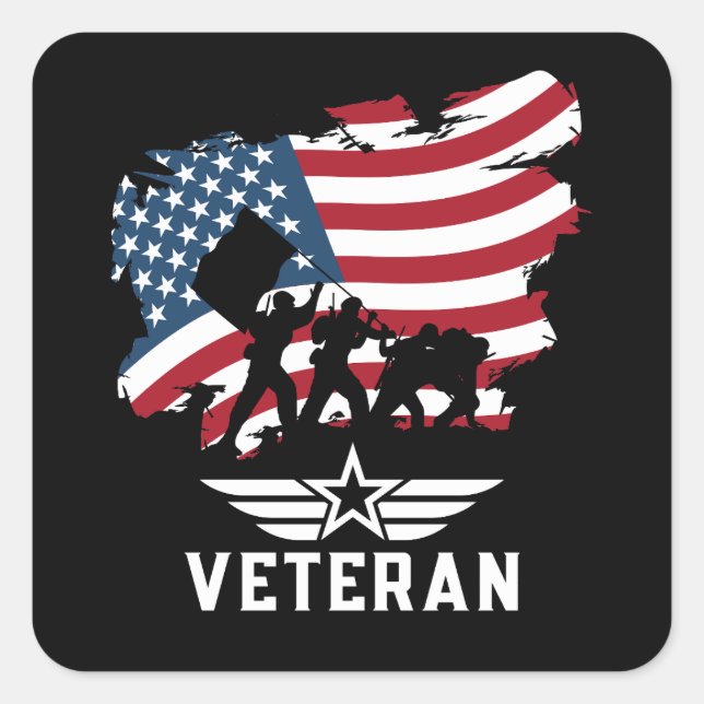 Adesivo Quadrado Exército Veterano (Frente)