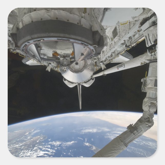 Adesivo Quadrado Exibição da Descoberta de Encerramento de Espaço (Frente)