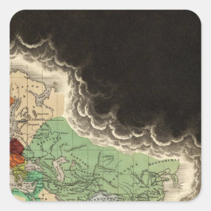 Adesivo Quadrado Exibindo o império do ANÚNCIO 1294 de Kublai Kha