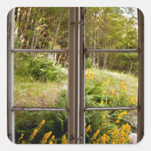 Adesivo Quadrado Exibir através da janela antiga