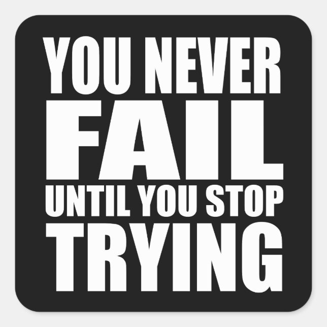 Adesivo Quadrado Êxito na citação motivacional (Frente)