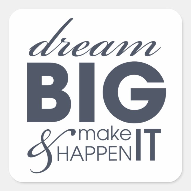 Adesivo Quadrado Êxito no Trabalho de Sonho Motivacional (Frente)