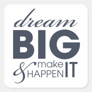 Adesivo Quadrado Êxito no Trabalho de Sonho Motivacional