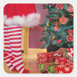 ADESIVO QUADRADO EXPERIMENTANDO O NATAL DA ÁRVORE