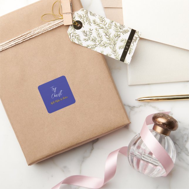 Adesivo Quadrado Experimente o Christ Deep Blue (Presentear)