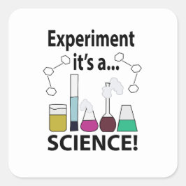 Adesivo Quadrado Experimento científico É uma ciência