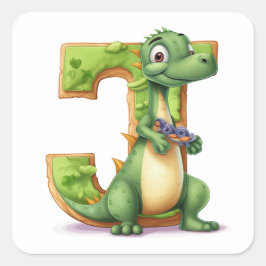 Adesivo Quadrado Explorer Dragon e a letra J