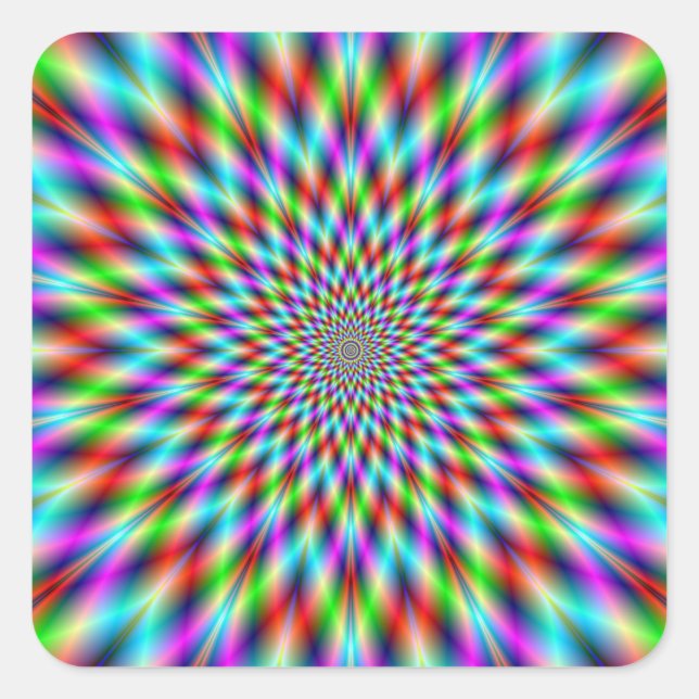 Adesivo Quadrado Explosão em estrela Neon Sticker (Frente)