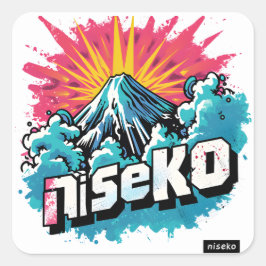 Adesivo Quadrado Explosão Retroativa Niseko - Conjunto Legal de Ski