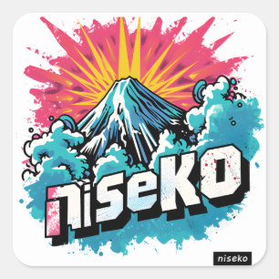 Adesivo Quadrado Explosão Retroativa Niseko - Conjunto Legal de Ski