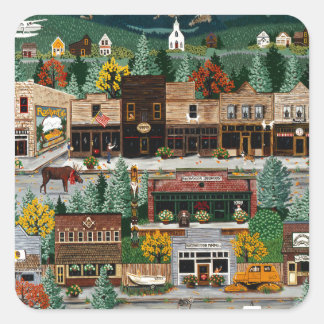 Adesivo Quadrado "Exposição ao Norte" ~ Roslyn, Washington