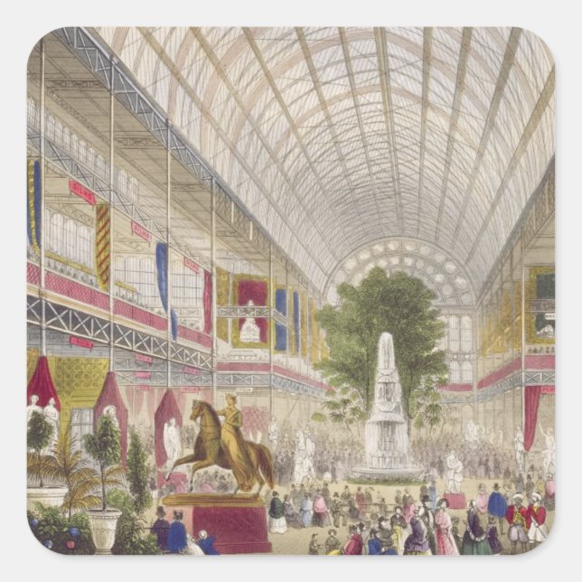 Adesivo Quadrado Exposição de excelentes, 1851: South Transept, de  (Frente)