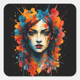 Adesivo Quadrado Expressões a negrito: Arte em movimento