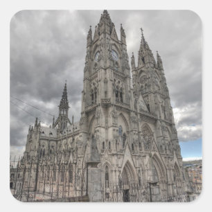 Adesivo Quadrado Exterior da Basílica em Quito, Equador
