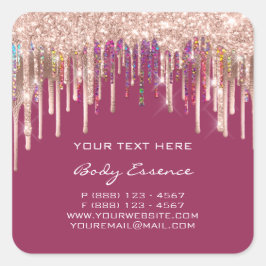 Adesivo Quadrado Extrato holográfico de maquilhagem - Rosa