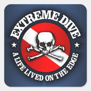 Adesivo Quadrado Extreme Dive (Crânio)