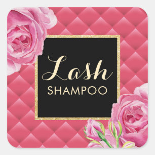 Adesivo Quadrado Eyelash Extension Lash Cleaner Lux Rosa Floral