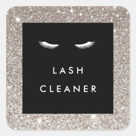 Adesivo Quadrado Eyelashes com o Limpador de Lash de Glitter Silver
