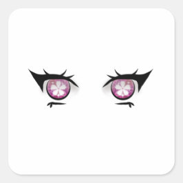 Adesivo Quadrado Eyes Girl Drawing