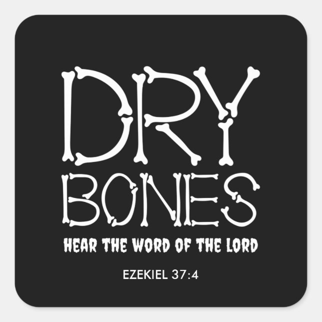 Adesivo Quadrado Ezekiel 37 Christian Halloween (Frente)