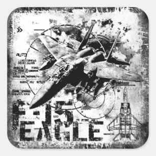 Adesivo Quadrado F-15 Eagle Square Sticker