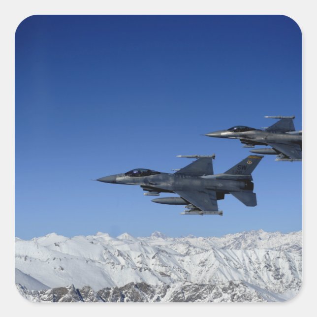 Adesivo Quadrado F-16 Falcões de Combate da Força Aérea dos EUA (Frente)