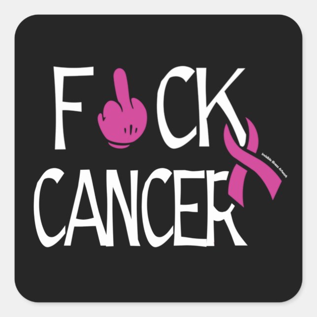 Adesivo Quadrado F#CANCER CK...Cancer da mama (Frente)