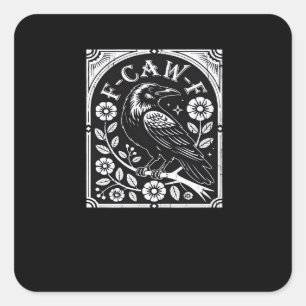 Adesivo Quadrado F-Caw-F Corvo Estético Casual