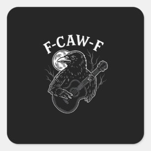 Adesivo Quadrado F Caw F Corvo Violão Estilo Vintage Halloween Engr