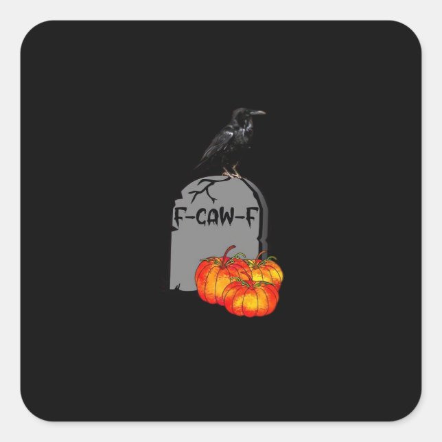 Adesivo Quadrado F-Caw-F Crow Classic Retro Cool (Frente)