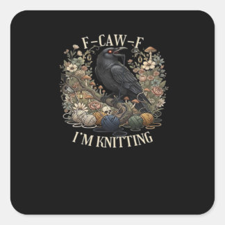 Adesivo Quadrado F-Caw-F Estou Tricotando Casual Criativo