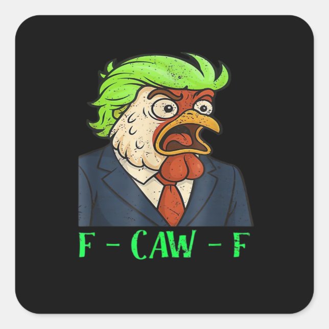 Adesivo Quadrado F-Caw-F Frango Essencial Simples Limpo (Frente)