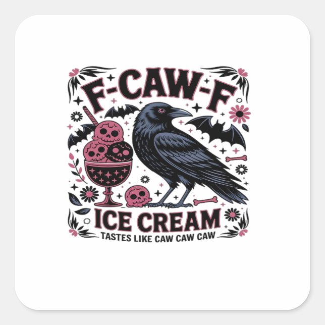 Adesivo Quadrado F Caw F Funny Trendy (Frente)