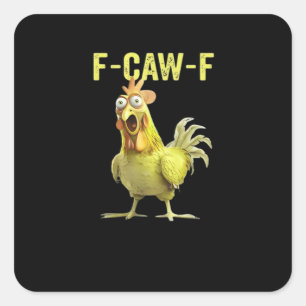 Adesivo Quadrado F Caw F Galinha Engraçada Clássica Criativa Casual