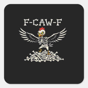 Adesivo Quadrado F Caw F Galinha Engraçada Halloween Estilo Legal Ú