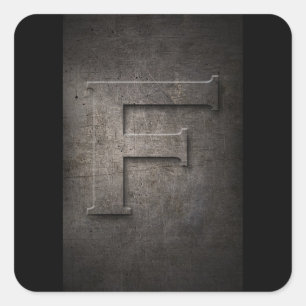 Adesivo Quadrado F Monogramas de metal