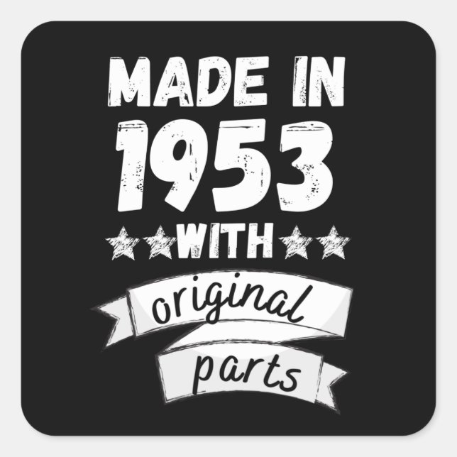 Adesivo Quadrado fabricado em 1953 com peças originais, (Frente)