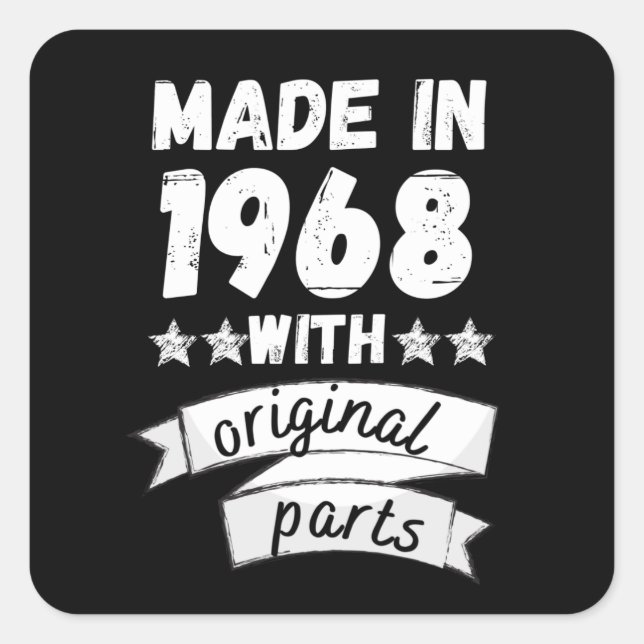 Adesivo Quadrado fabricado em 1968 com peças originais, (Frente)