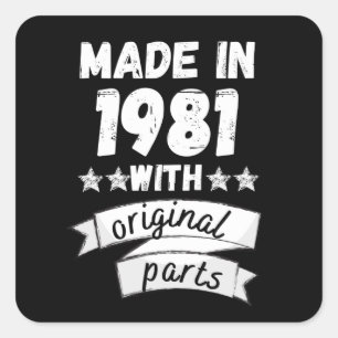 Adesivo Quadrado fabricado em 1981 com peças originais,