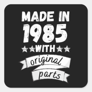 Adesivo Quadrado fabricado em 1985 com peças originais,