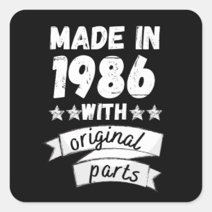 Adesivo Quadrado fabricado em 1986 com peças originais,