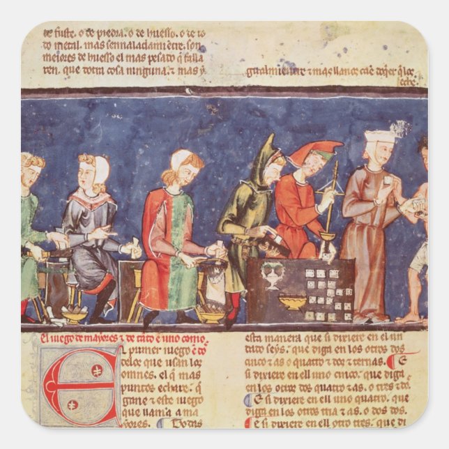 Adesivo Quadrado Fabricantes dos dados, 'do livro dos jogos (Frente)