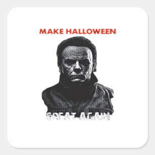 Adesivo Quadrado Faça Excelente De Halloween De Novo - Assustador H