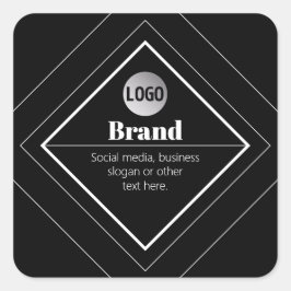 Adesivo Quadrado Faça o Upload do Seu Logotipo e Design de Texto Pe