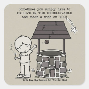 Adesivo Quadrado Faça um desejo em você!