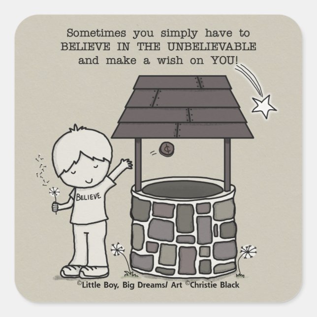 Adesivo Quadrado Faça um desejo em você! (Frente)