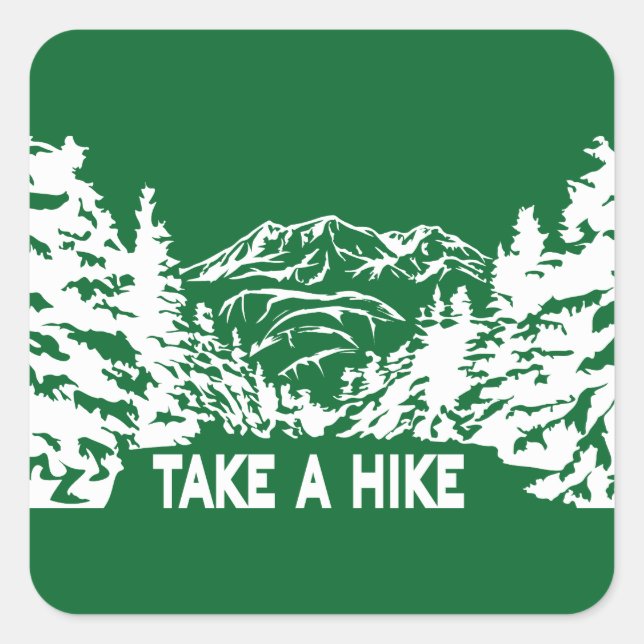 Adesivo Quadrado Faça uma citação de Hike, paisagem monocromática d (Frente)